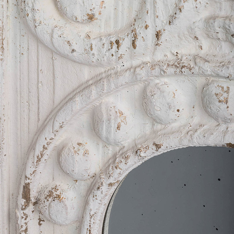 17 "x 48" grands panneaux d'art mural en bois, 2 pièces, blanc vieilli avec des accents de miroir rond, sapin stable pour l'intérieur de la maison 2 pièces en bois et décoration solide