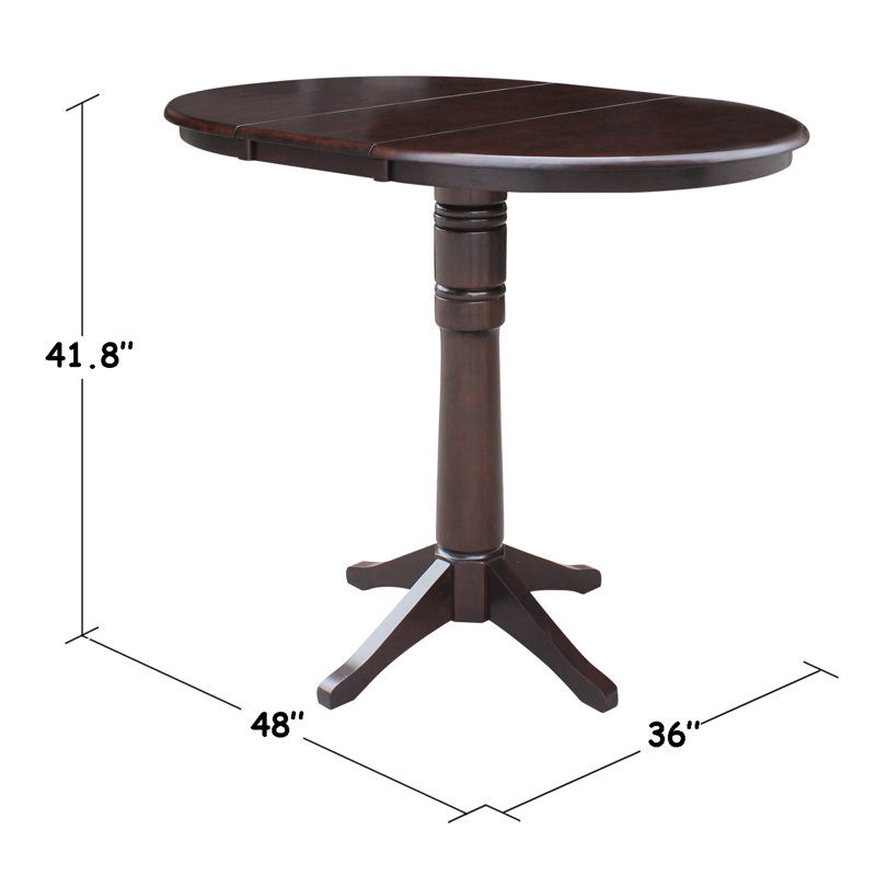 Ileia Extendable Solid Wood Dining Table, Rich Mocha