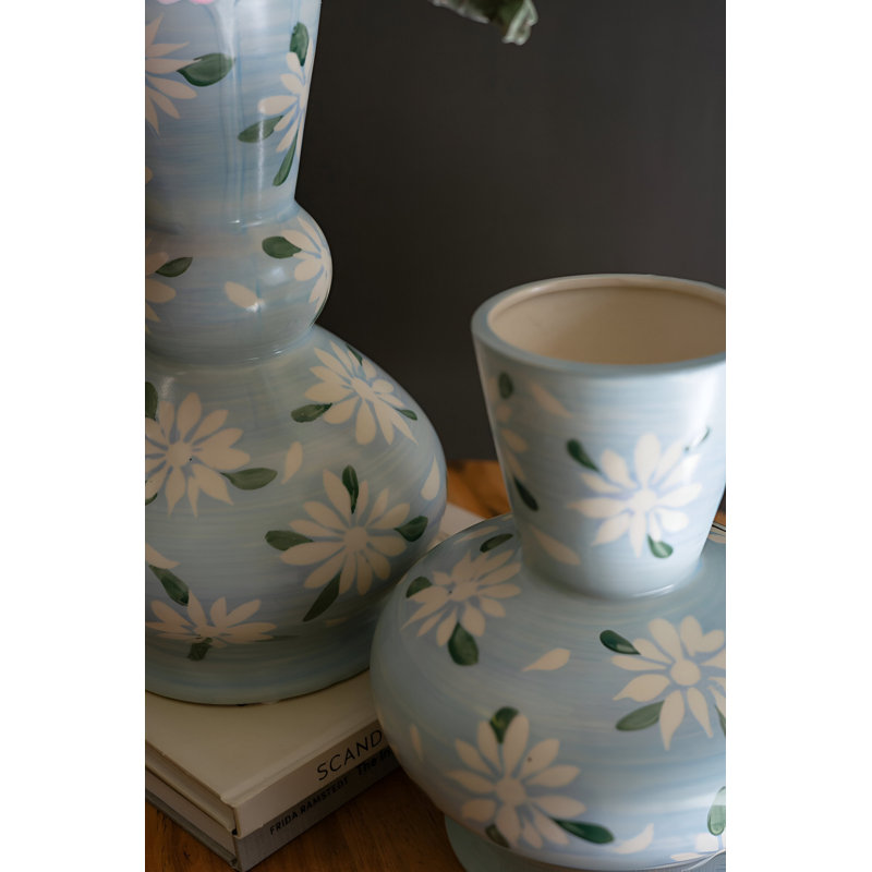 Foxton SET OF TWO FLORAL CERAMIC VASES