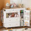 Commode à langer avec plateau de table large, 3 tiroirs, commode à langer