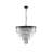 12-Black round dimmable transparent crystal Chandeliers