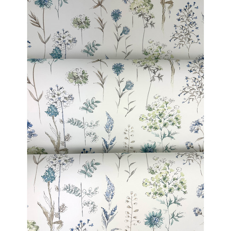 Papier peint Bergamot Wildflower, Bleu