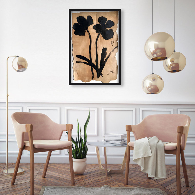 Oliver Gal Artistry in Bloom II Abstract Floral - Luxury Shadowbox Framed Wall Art, 31.5" H x 21.5" W, Black