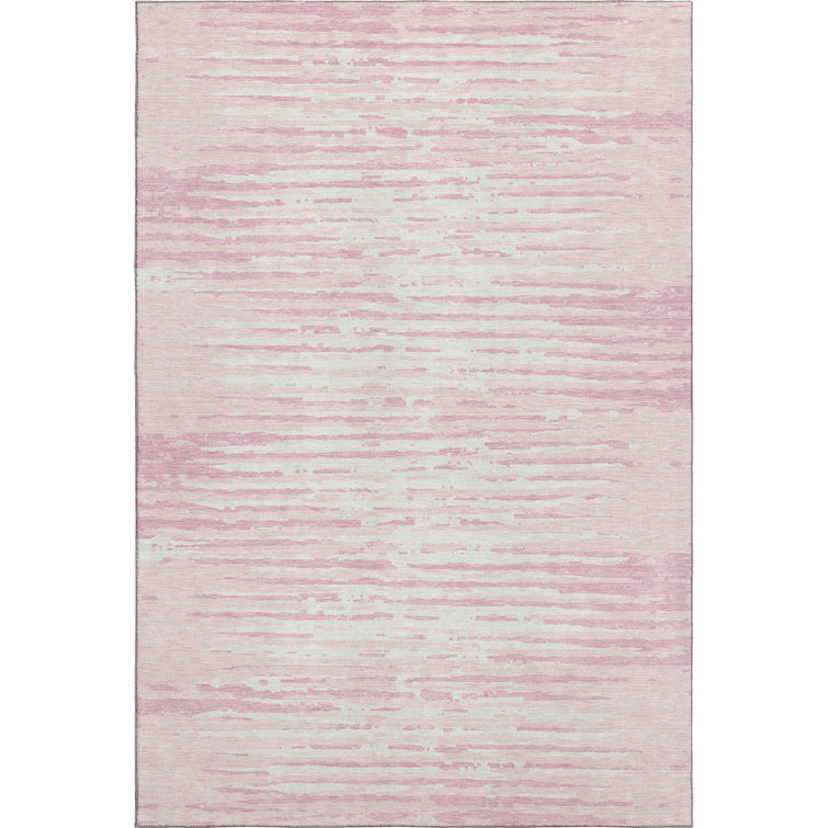 Premium Machine Washable Prisco Pink Rug