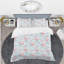 Ensemble de housse de couette tropical botanique, fleurs et flamant rose iii mid-century-40702785
