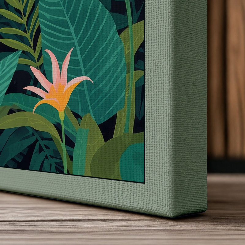 Jungle Garden Tropical - Wrapped Canvas, 18x12 - 45.7 x 30.5 cm, Sage Border