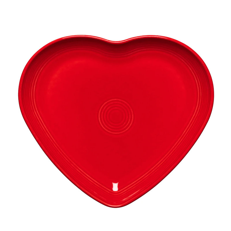 Fiesta 9 Inch Heart Shaped Plate, Scarlet