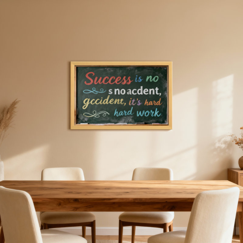 Le succès n'est pas un accident, c'est un travail acharné, H 16 po x l 24 po, Toile tendue, Ne s’applique pas