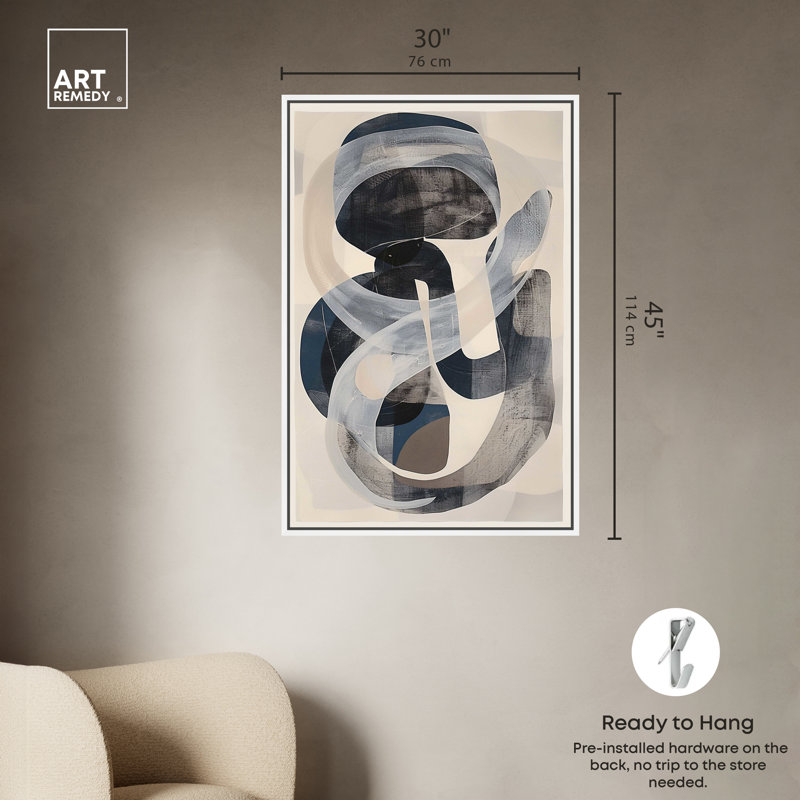 Art mural remède encadré art abstrait 1 pièce 57625, Cadre blanc, H 46 po x l 31 po