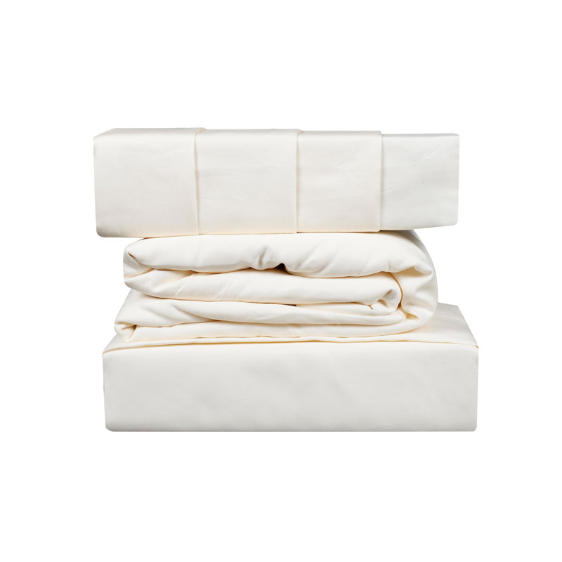 Ensemble de draps 100% coton 800 fils, Grand, Ivoire