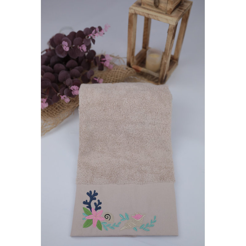 Débarbouillette 100% coton Shaan, Crème / rose / bleu