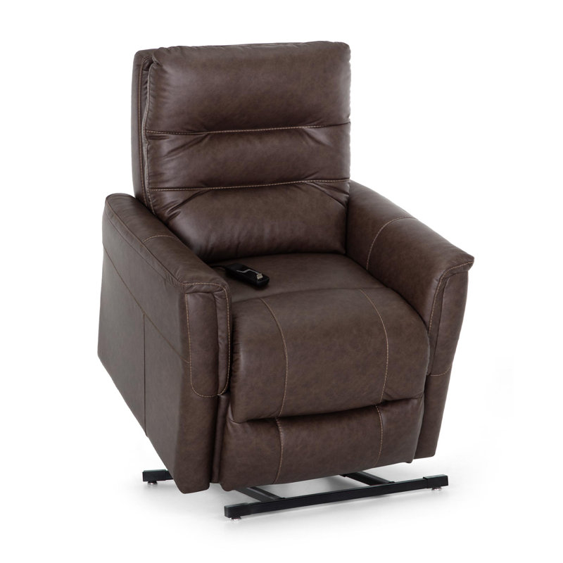 3-Way Chaise Power Lift Recliner, Brown