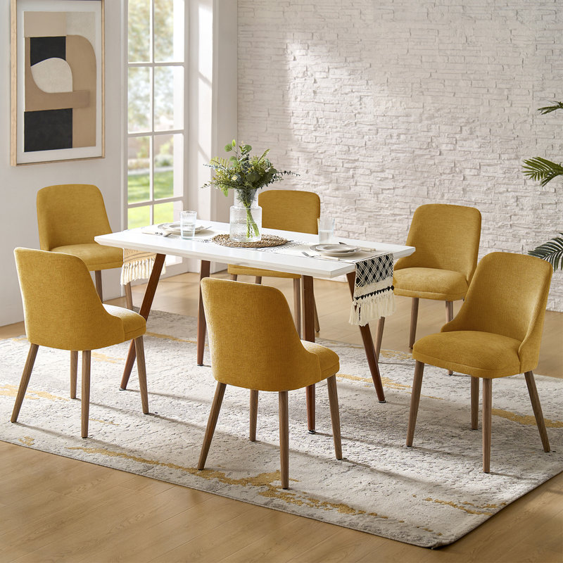 Ensemble de chaises de salle à manger rembourrées l 19,25 po Kanalu, 6, Noir