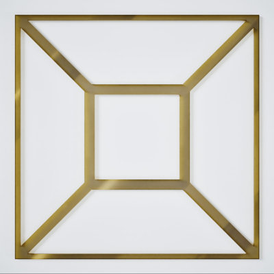 Marion Decorative Fretwork Acrylic Wall Panels, Medium, 15 3/8"W x 15 3/8"H x 1/8"T, Gold Mirror