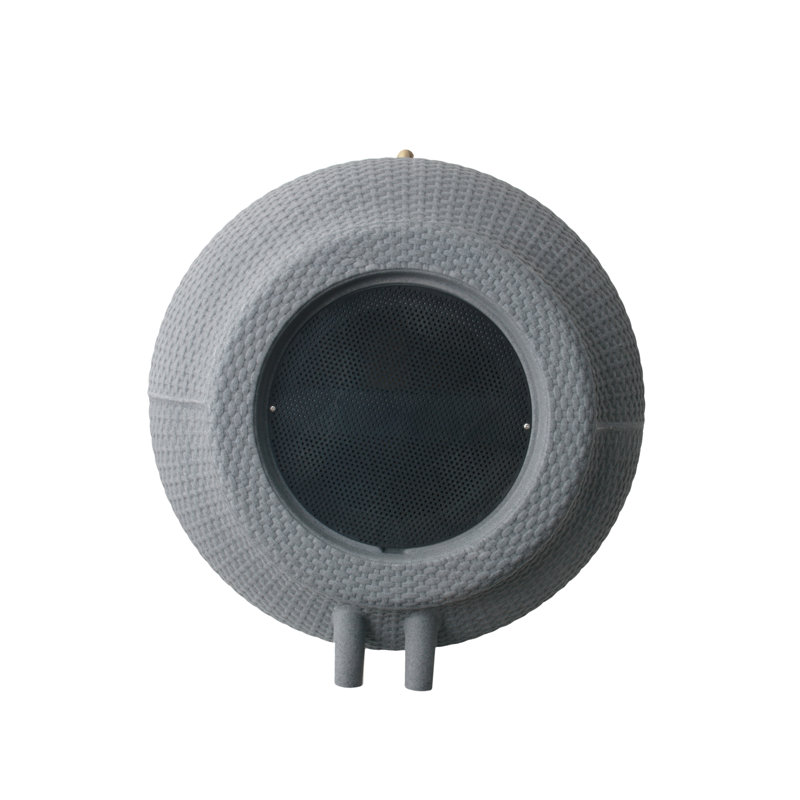 Warm Gray Wicker Texture 50 Gallon Rain Barrel