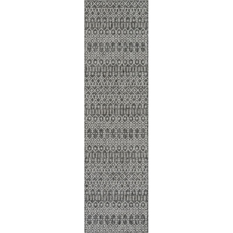 Geometric Synthetic Flatweave Indoor / Outdoor Area Rug