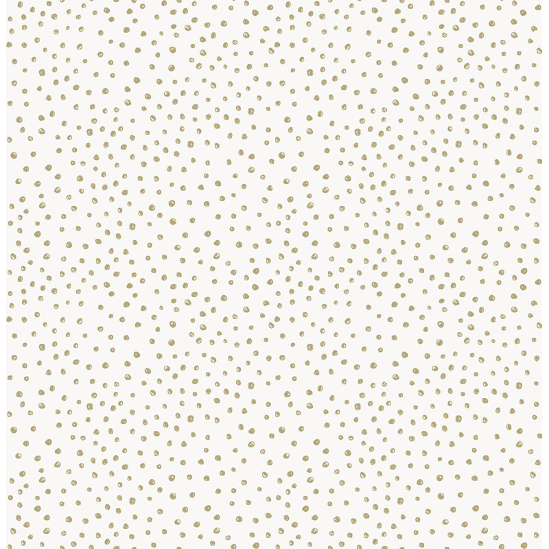 Cassie Gold Petite Polka Wallpaper, White