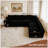 Black 130" Modular U-Shaped Cloud Sectional Sofa with Memory Foam, No Assembly Required