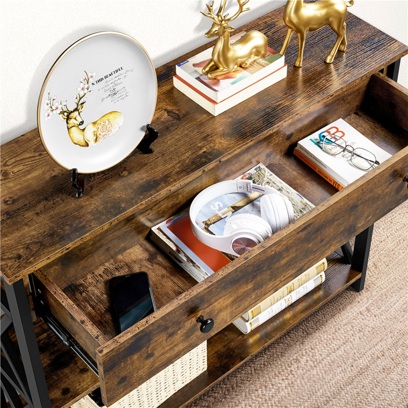 Keivha 39.5'' Console Table, Rustic Brown