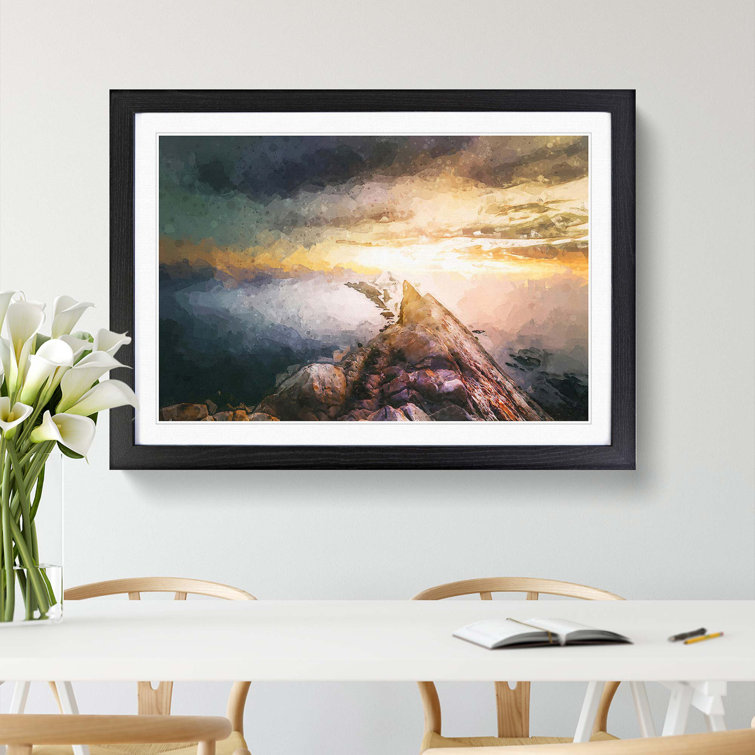 Rocks in the Ocean in Abstract - Picture Frame Graphic Art Print