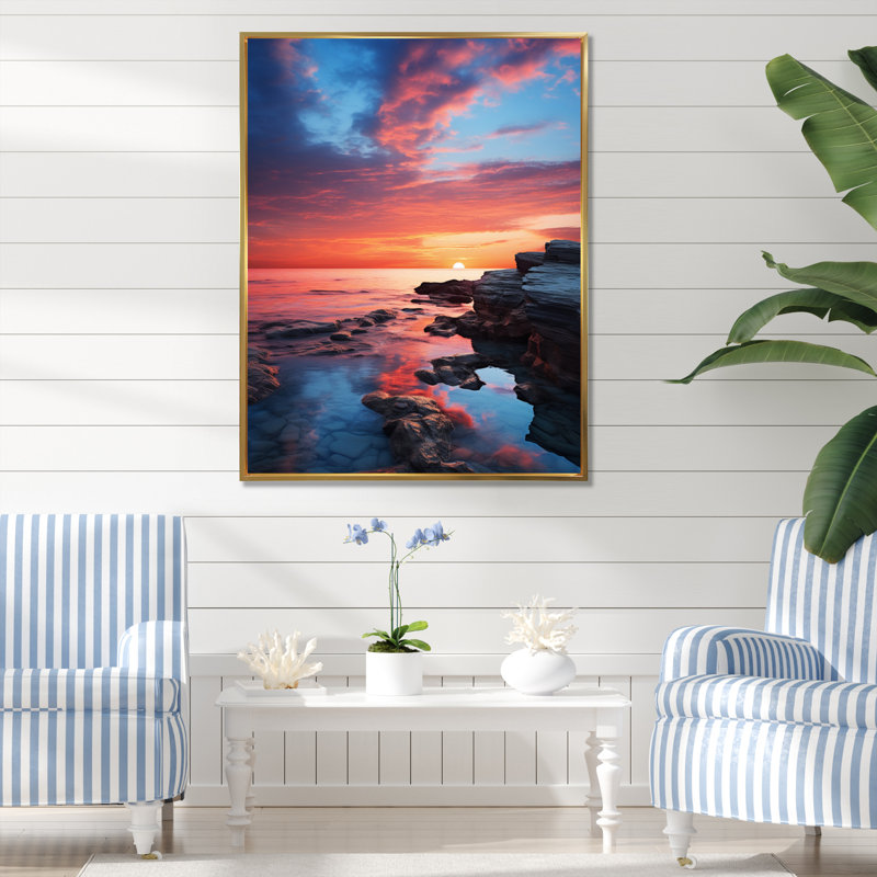 Valmont Coastal Serenity III, H 40 po x l 30 po x P 1,5 po, Cadre flottant doré