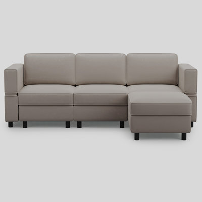 L-Shapedr Sectional Sofa With Moveable Ottoman