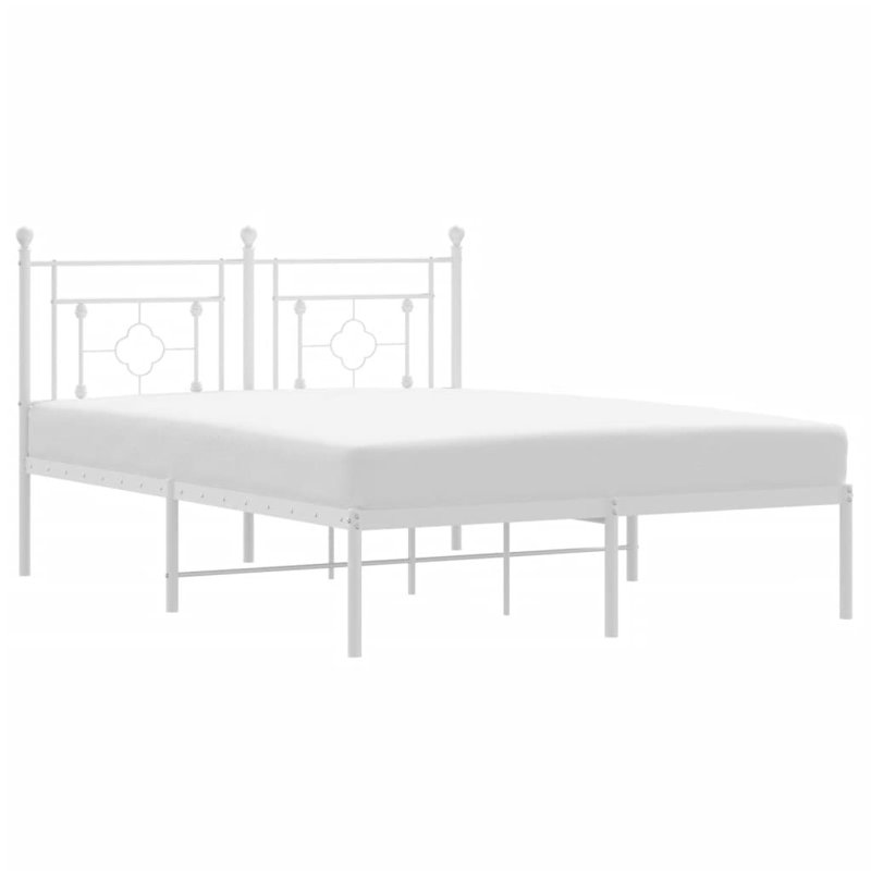 Acari Metal Bed, White, Double (4'6)