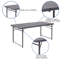 Height Adjustable Bi-Fold Dark Gray Plastic Folding Table with Carrying Handle-1116208789