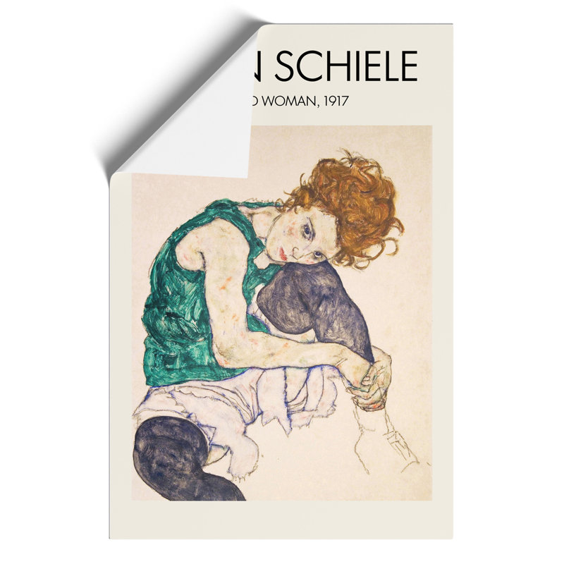 Seated Woman Vol.1 by Egon Schiele - No Frame Print, 42cm H x 30cm W x 0.1cm D