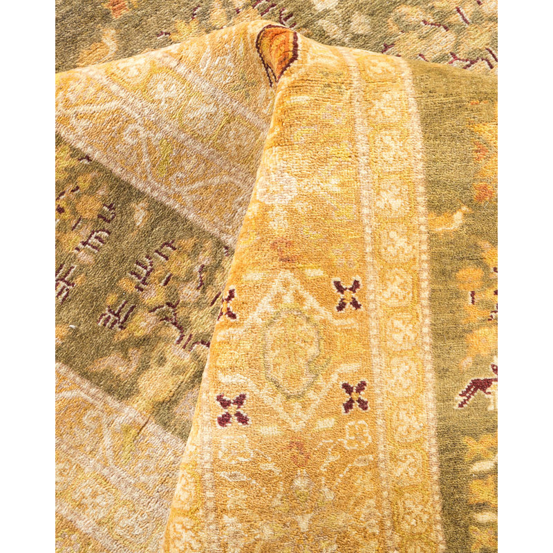 Tapis unique en laine noué à la main 9 pi 4 po x 12 pi 2 po nouvel âge Ohlone