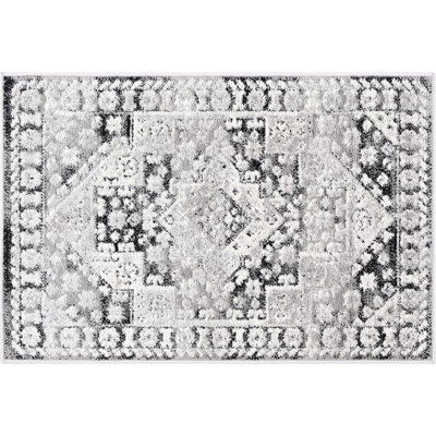 Mair Aisha Contemporary High-Low Abstract Black Indoor Area Rug