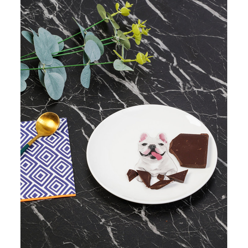 Porcelaine moyenne impression 6 assiettes - Frenchie