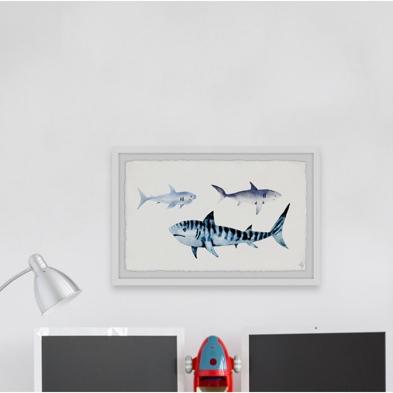 Childersburg 'The Sharks II' Framed Print, 12" H x 18" W x 1.5" D