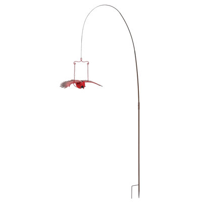 Swinging Bouncing Cardinal Rustic Garden Stake