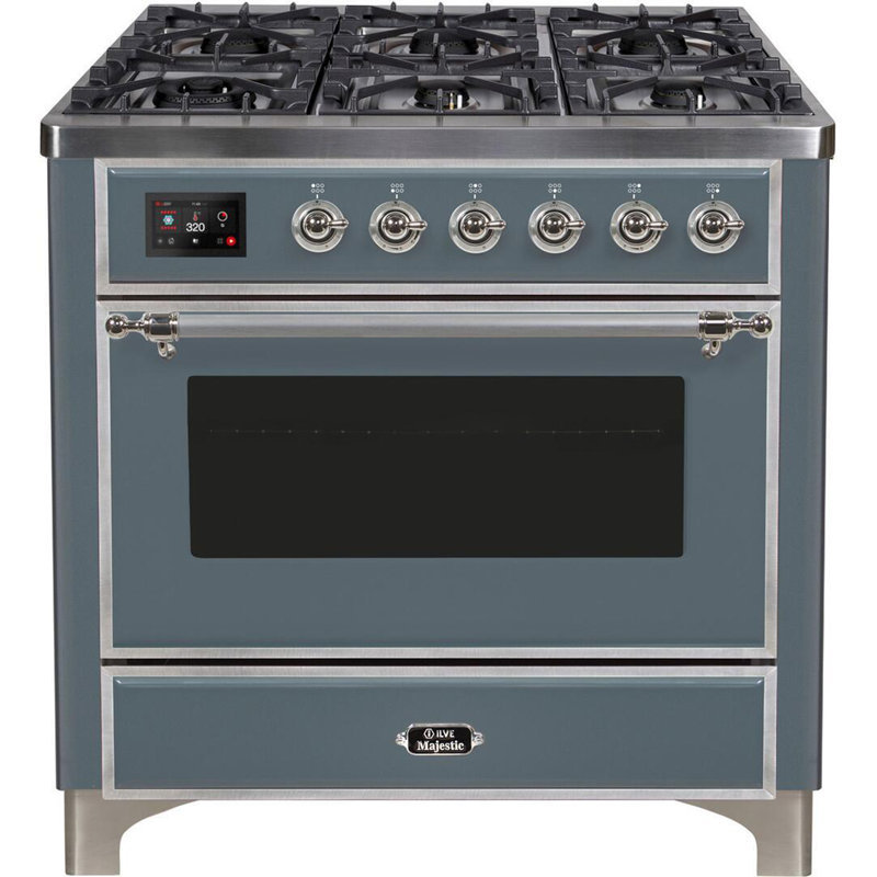 Majestic II Series 36" 3.5 cu ft. Freestanding Dual Fuel Range, Natural Gas, Blue Gray/Copper