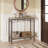 2 Tier Entryway Table, 31.5" Console Tables With Storage, Retro Sofa Table With Metal, Industrial Behind Couch Table-1008443440