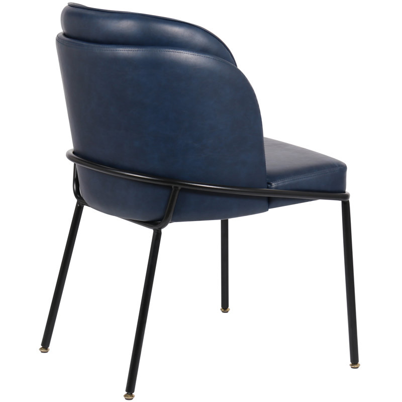Chaise de salle à manger Jagger, Cuir végétalien bleu marine