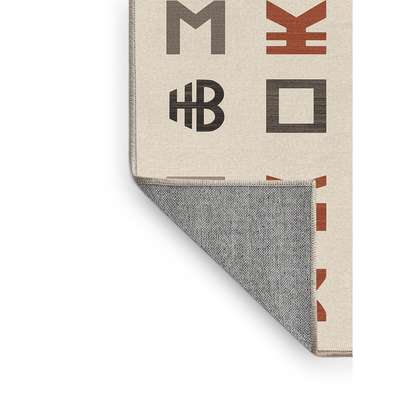 Machine Washable Bensonhurst Minimalist Rug in Beige – Beige Binding, 8x10