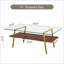 Élégante table basse en verre trempé pour le salon avec pieds dorés, facile à nettoyer et amp; Durable-264325550