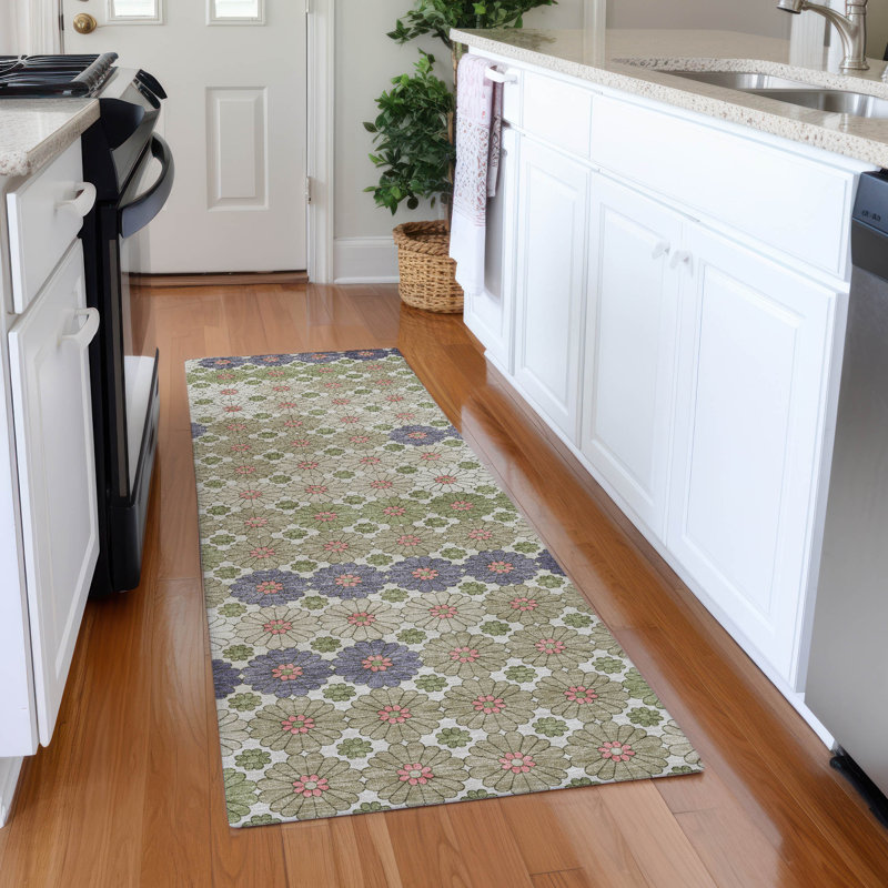 Premium Machine Washable Varasteh AMF1678 Geometric Rug, Runner 2'3" x 7'6"