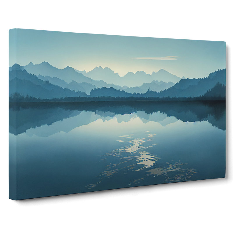 Mountain Lake Reflection Vol.5 - Wrapped Canvas Painting, 35cm H x 50cm W x 3cm D