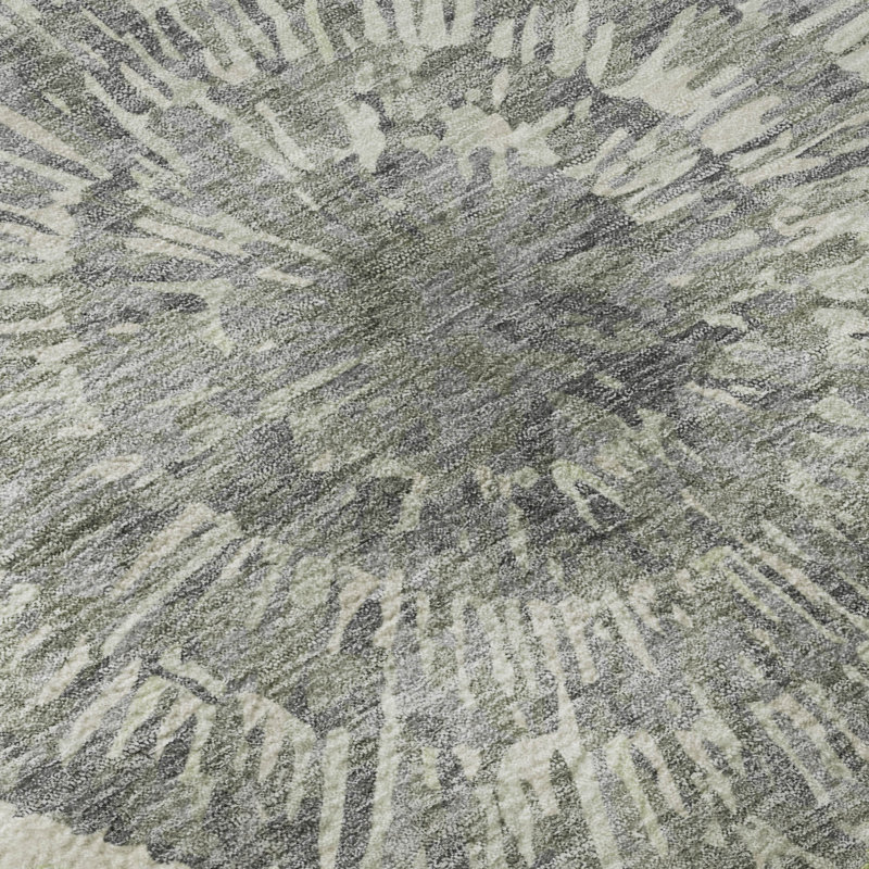 Premium Machine Washable Mayfield AMF2351 Abstract Rug, 2'3" x 7'6" Runner, Aloe
