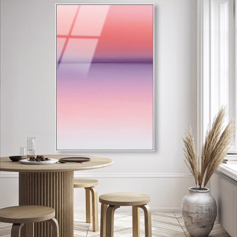 Peach Coastline II Print by Oliver Gal, 31"H x 21"W, White Floater Frame