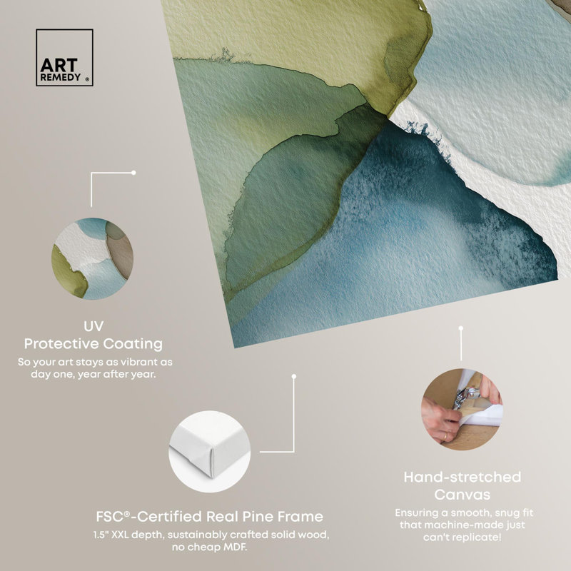 «Moss and Mineral Forms IV», reproduction d'art sur toile par Art Remedy, H 20 po x l 16 po, Toile tendue avec châssis