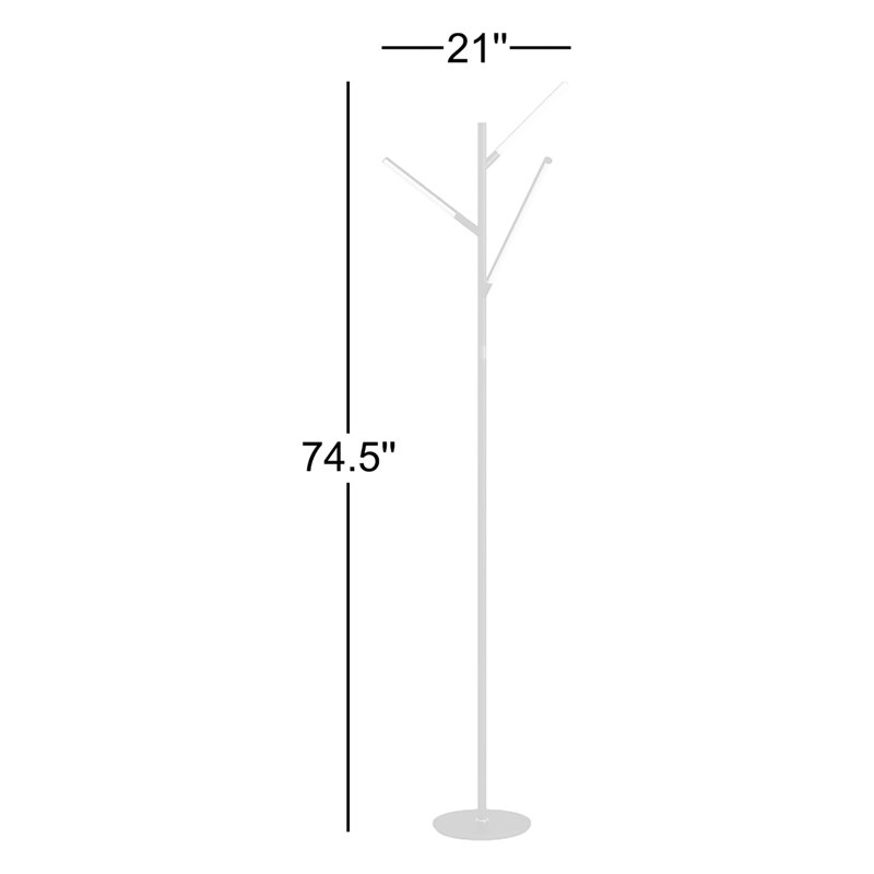 Lampe sur pied à DEL 74,5 po Rivera, Noir