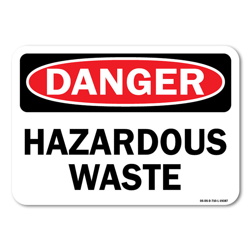 Panneau en plastique pour déchets dangereux 14 po x 10 po