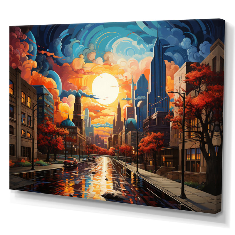City Phoenix Popart I, reproduction d'art sur toile, Toile tendue, H 24 po x l 32 po x P 1 po