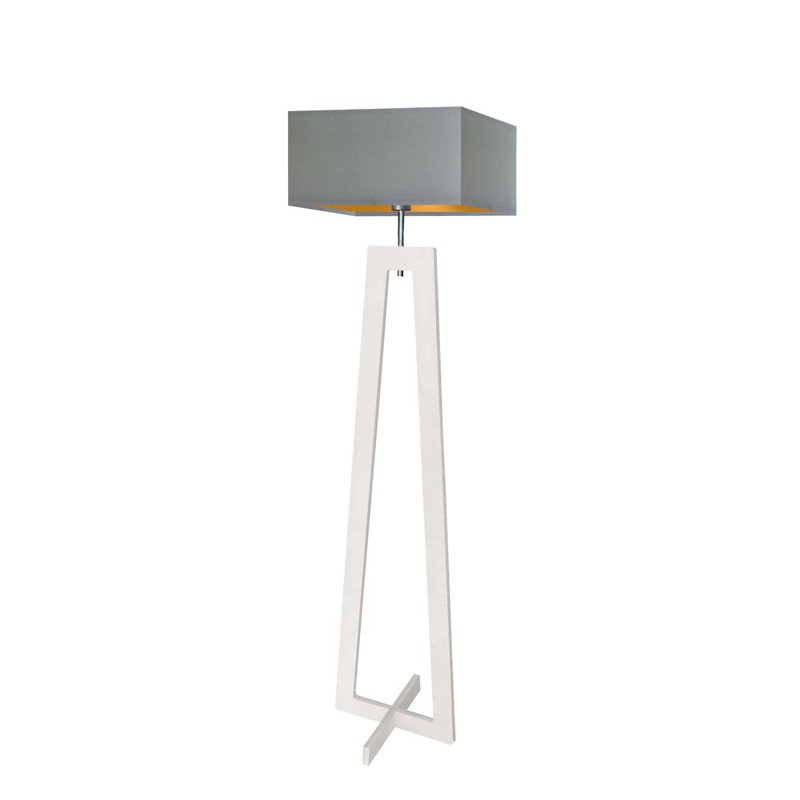 Aissatou 138cm Column Floor Lamp, White, Grey