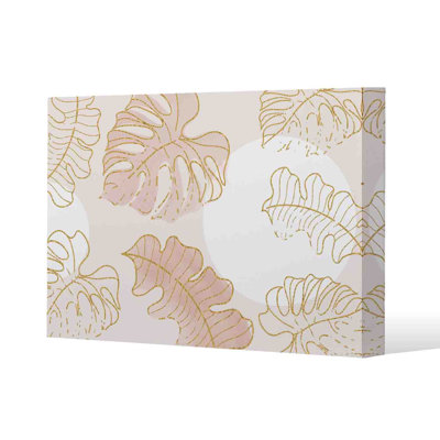 Botanical Leaves Line Art And Watercolour by Andrew Lee - Wrapped Canvas Print