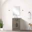 Meuble-lavabo gris en chêne gris avec comptoir en acrylique poli Miroir - Dessus fait à la main de style élégant W